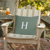 Coussin Simple Moderne Monogramme Vert Poussiéreux (Chaise)