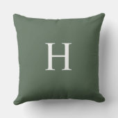 Coussin Simple Moderne Monogramme Vert Poussiéreux (Verso)