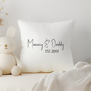 Coussin Simple moderne Neutral Maman & Papa Est