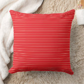 Coussin Simple Moderne Rayé Rouge Cabane Gras (Couverture)