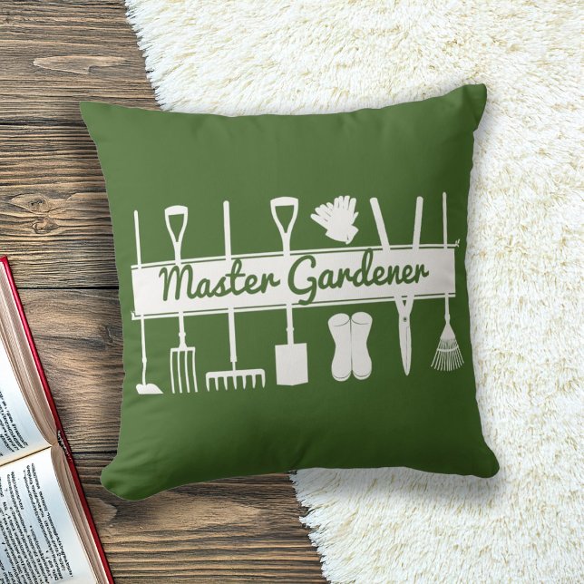 Coussin Simple Moderne Vert de Forêt Jardinier Maître (Créateur téléchargé)