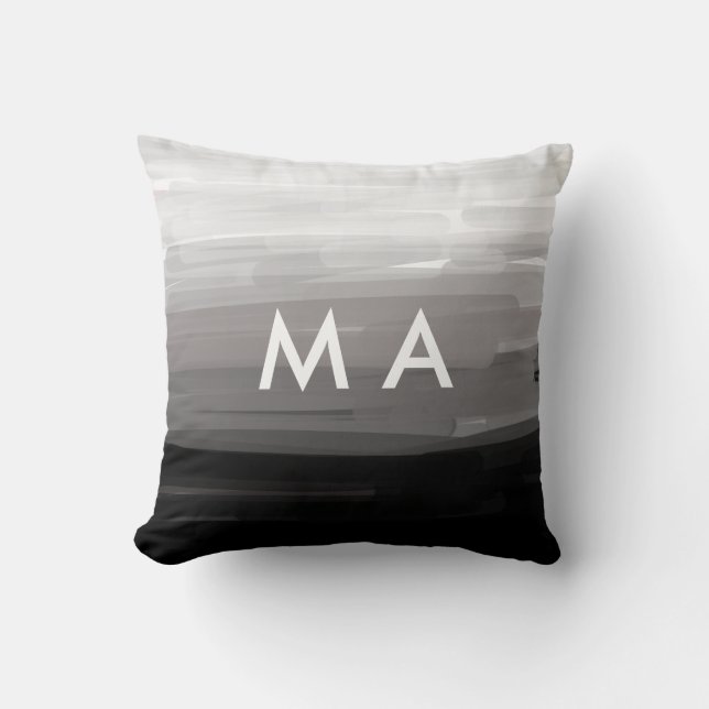 Coussin Simple monogramme ajouter votre nom lettre homme m (Recto)