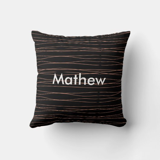 Coussin Simple monogramme ajouter votre nom lettre man min (Verso)