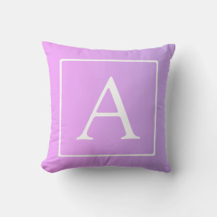 Coussin Simple Monogramme Ombré Rose/Violet Subtil