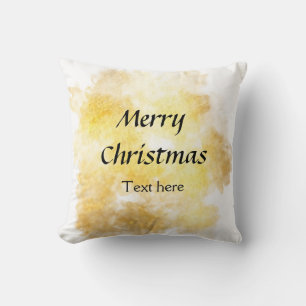 Coussin Simple or ajouter votre texte joyeux Noël personna