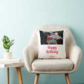 Coussin simple personnalisation heureuse invitation photo (Chaise)