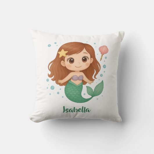 Coussin Simple petite sirène mignonne (Recto)