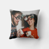 Coussin Simple photo de Noël moderne monogramme jeune mari (Verso)