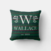 Coussin Simple photo de Noël moderne monogramme jeune mari (Recto)