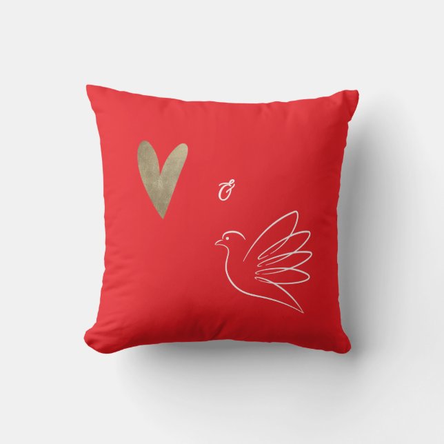 Coussin Simple Photo de Noël Rouge  (Recto)