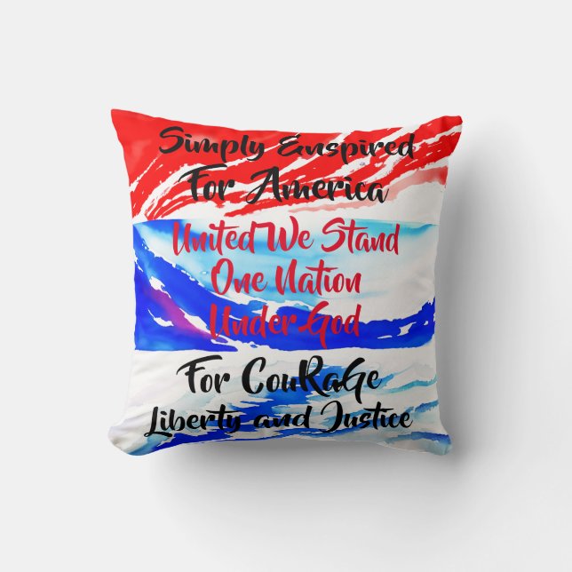Coussin Simple Pour L'Amérique Personnalisable (Recto)