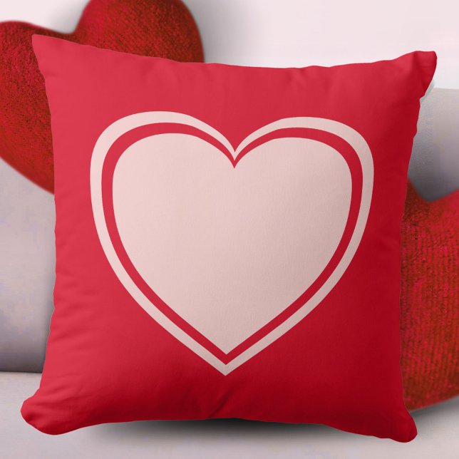 Coussin Simple Red Pink Heart Valentine`s Day (Créateur téléchargé)