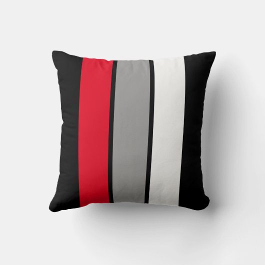 Coussin Simplement rayure 16" du rouge 3 carreau carré (Verso)