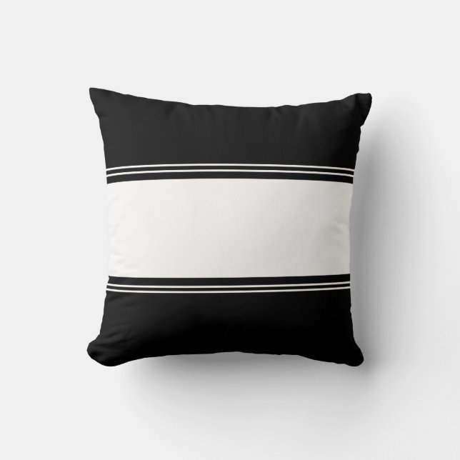 Coussin Simples rayures noires et blanches (Recto)