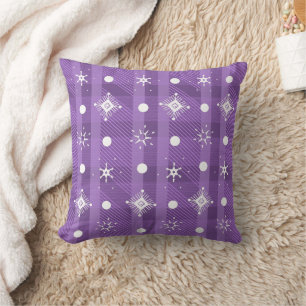 Coussin Simples Snowflakes Purple Plaid