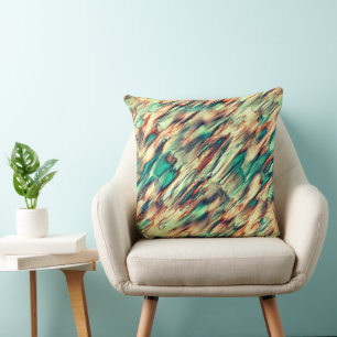 Coussin Simulation rocheuse ou stalagmite en vert à sépia