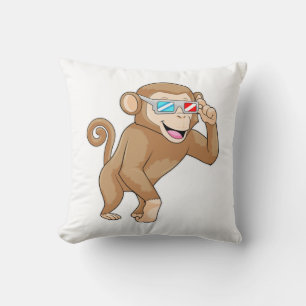 Coussin Singe avec lunettes