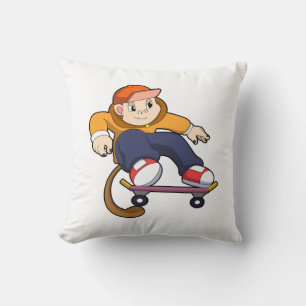 Coussin Singe comme patineur avec skateboard
