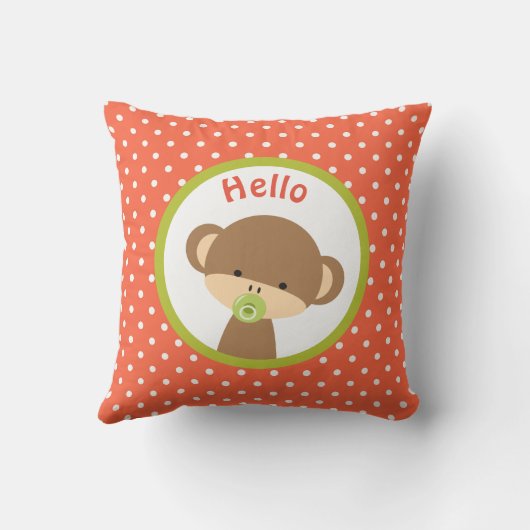 Coussin Singe de bébé mignonne avec une Pacificateur en Po (Verso)
