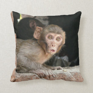 Coussin Singe effrayé avec le grand carreau de yeux