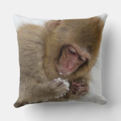Coussin Singe japonais de neige du Macaque | de bébé (Verso)