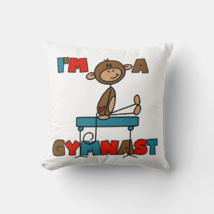Coussin Singe Je suis un gymnaste