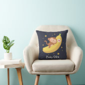 Coussin Singe mignon enlaçant une banane décoration drôle (Chaise)