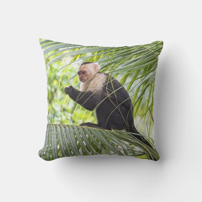 Coussin Singe mignon sur un palmier (Recto)