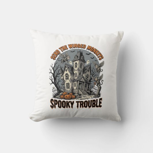 Coussin Singes ailés effrayants Chemise Halloween ensorcel (Recto)