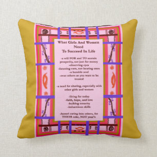 Coussin sinueux de succès de femmes de filles de