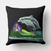 Coussin Sirène avec dauphins (Verso)