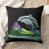 Coussin Sirène avec dauphins (Couverture)