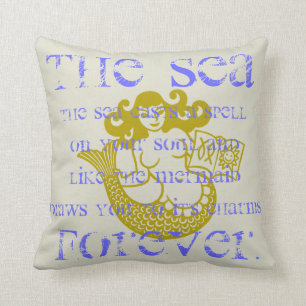 Coussin Sirène et mer