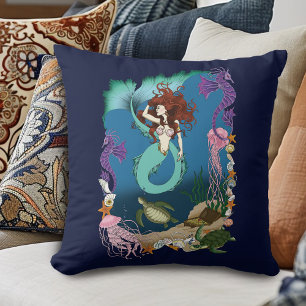 Coussin Sirène Mystique Océan Fantastique Vie Bleue de la