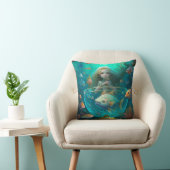 Coussin Sirène nager avec le poisson mignon pilon jetez (Chaise)