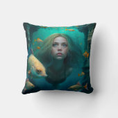 Coussin Sirène nager avec le poisson mignon pilon jetez (Verso)