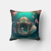 Coussin Sirène nager avec le poisson mignon pilon jetez (Verso)