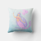 Coussin Sirène sous la mer Anniversaire Fille Age bleu (Verso)