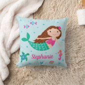 Coussin Sirène Sous La Mer Bleu Personnalisé (Couverture)