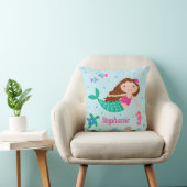 Coussin Sirène Sous La Mer Bleu Personnalisé (Chaise)