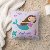 Coussin Sirène Sous La Mer Personalisé Violet (Couverture)