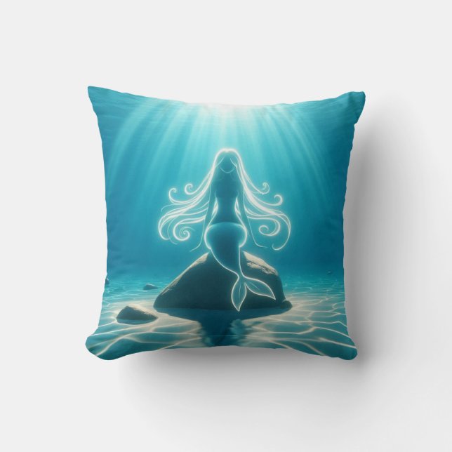 Coussin Sirène sous-marine éclairée (Recto)