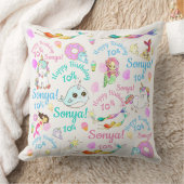 Coussin Sirènes, Narval, glace, beignets, barbe à papa (Couverture)