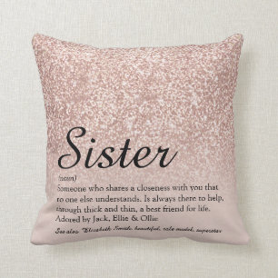Coussin Sister Definition Rose Gold Parties scintillant Sc