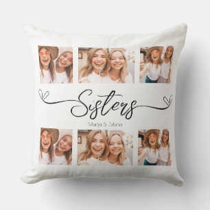 Coussin Sisters Script Photo Collage Cadeau Cadeau Pour So