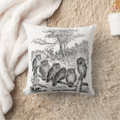 Coussin Six petits hiboux se reposant sur une barrière (Couverture)