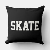SKATE Texte Blanc Athlétique Gras Sur Fond Noir Mo