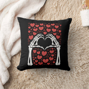 Coussin Skeleton Coeur main Valentines Jour Amour drôle