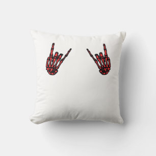 Coussin Skeleton Hand Heart Roll & Red Classic