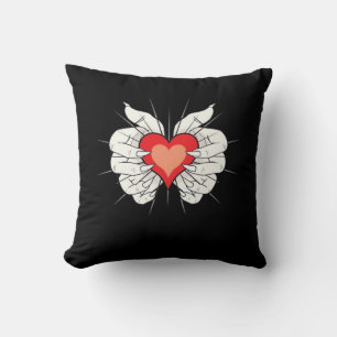 Coussin Skeleton Hands Heart Classic